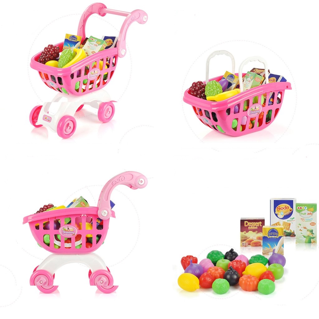 ET 841 Shopping Cart Trolley Kids Toys Pink